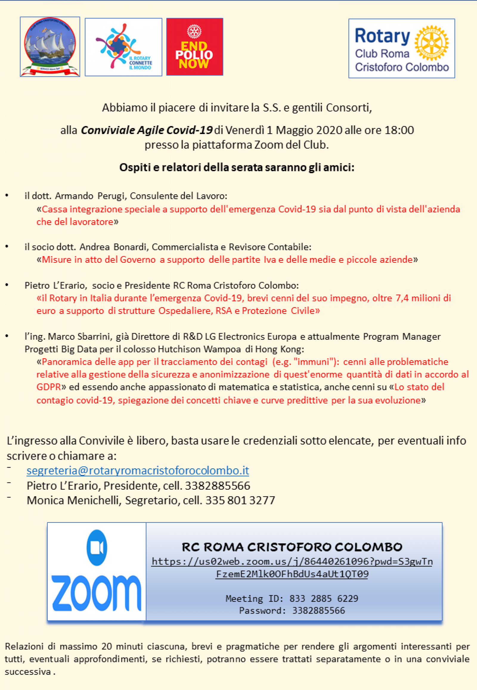 Gallery - Zoom Conviviale: l'Italia, il Rotary ed il Covid-19