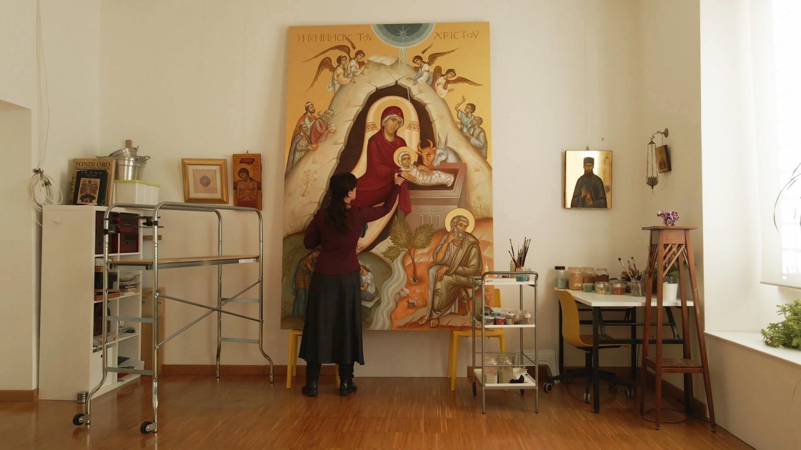 Gallery - Visita al laboratorio Byzarticon della Maestra Iconografa Maria Galie